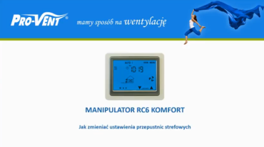 RC6 komfort - jak zmieniać ustawienia przepustnic strefowych